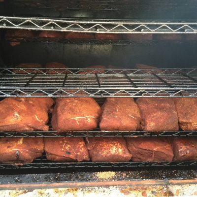 Pork butts on the grill